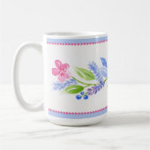 手描きの水彩花の淡い色合い コーヒーマグカップ (左)
