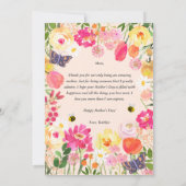 手描きの水彩花園の母の日 カード (裏面)