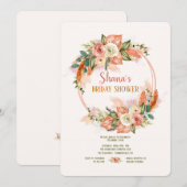 手描きの水彩花輪招待状 招待状 (正面/裏面)