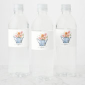 手描きの水彩花 ペットボトルラベル (ボトル)