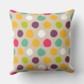 手描きの水玉模様パターン クッション (裏面)