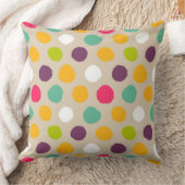 手描きの水玉模様パターン クッション (ブランケット)