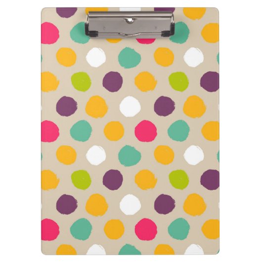 手描きの水玉模様パターン クリップボード (正面)