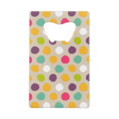 手描きの水玉模様パターン クレジットカード栓抜き (裏面)