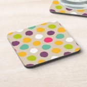 手描きの水玉模様パターン コースター (左側)
