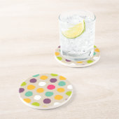 手描きの水玉模様パターン コースター (側面)