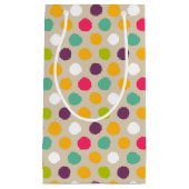 手描きの水玉模様パターン スモールペーパーバッグ (正面)