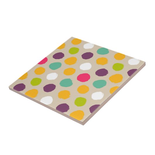 手描きの水玉模様パターン タイル (側面)