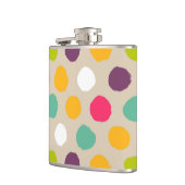手描きの水玉模様パターン フラスク (左)