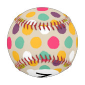 手描きの水玉模様パターン 野球ボール (裏面)