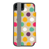 手描きの水玉模様パターン INCIPIO iPhoneウォレットケース (フォリオ裏面)