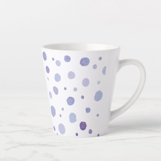 手描きの水玉模様 カフェラテマグ (右)