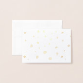 手描きの水玉模様 箔カード (封筒付き正面)