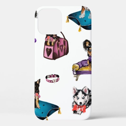 手描きの油絵かわいい漫画の継ぎ目のないパット Case-Mate iPhoneケース (裏面)