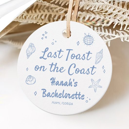 手描きの沿岸バチェロレッテパーティー フェイバータグ