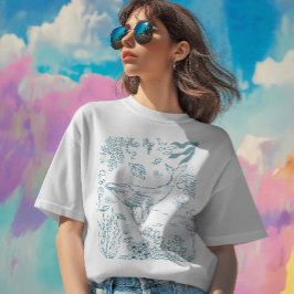 手描きの海洋生物 Tシャツ