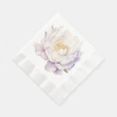 手描きの淡いラベンダーのピーコック 縁ありランチョンナプキン (角)