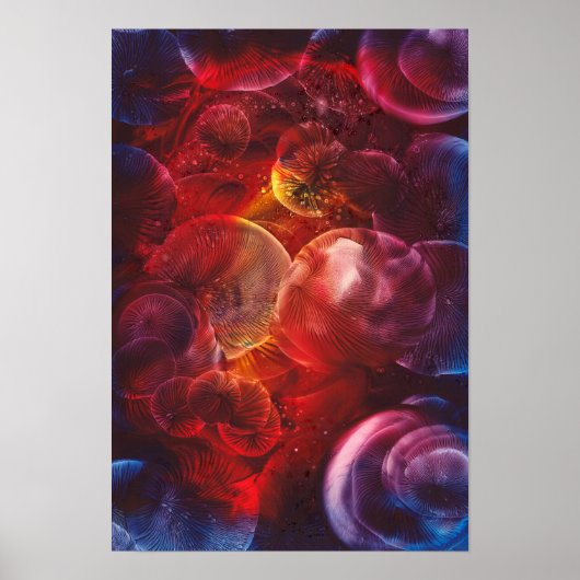 手描きの深宇宙ファンタジー絵画 ポスター (正面)