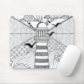 手描きの灯台落書き マウスパッド (マウス)