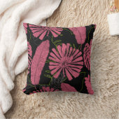 手描きの熱帯葉。異国風の植物。熱帯 クッション (ブランケット)