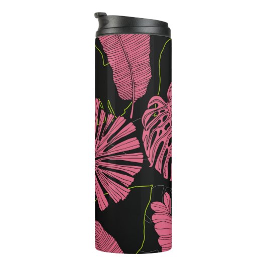 手描きの熱帯葉。異国風の植物。熱帯 タンブラー (回転右)