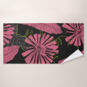 手描きの熱帯葉。異国風の植物。熱帯 バスタオル (バスタオル)