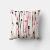 手描きの珊瑚の黒い水彩画の抽象芸術パターン クッション (裏面)