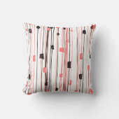 手描きの珊瑚の黒い水彩画の抽象芸術パターン クッション (正面)