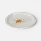 手描きの白い芍薬 ペーパープレート (アングル)