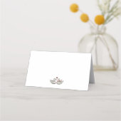 手描きの白鳥のハートのラスティックな結婚式の席札 プレイスカード (裏面)