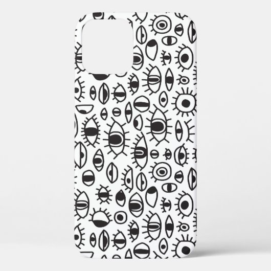 手描きの目:シームレスな背景をドードル。 Case-Mate iPhoneケース (裏面)