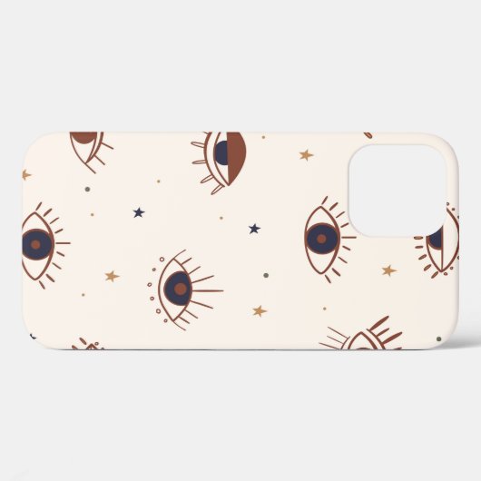 手描きの瞳は神秘的な継ぎ目のない模様。イビル・イ Case-Mate iPhoneケース (裏面 (横))