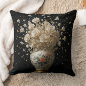 手描きの磁器 クッション (ブランケット)