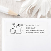 手描きの秋のカボチャの葉 ラベル (インサイチュ)