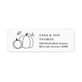 手描きの秋のカボチャの葉 ラベル (正面)