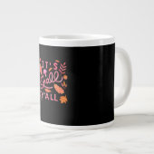 手描きの秋の引用デザイン「It's Fall Y'all」 ジャンボコーヒーマグカップ (正面右)