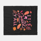 手描きの秋の引用デザイン「It's Fall Y'all」 フリースブランケット (正面(横))