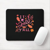 手描きの秋の雰囲気漂う「It's Fall Y'all」デザイン マウスパッド (マウス)