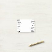 手描きの種族の矢の芸術 ポストイット (デスク上)