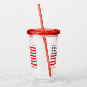 手描きの米国旗|のパーソナライズな愛国心が強い アクリルタンブラー (左)