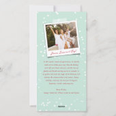 手描きの素朴な喜びのカリグラフィーと葉の写真 シーズンカード (裏面)