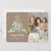 手描きの素朴な喜びのカリグラフィー植物写真 シーズンカード (正面)