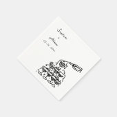 手描きの結婚式の愛を讃えて スタンダードカクテルナプキン (角)