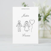 手描きの結婚式の招待状 招待状 (スタンド正面)
