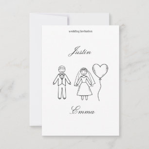 手描きの結婚式の招待状 招待状