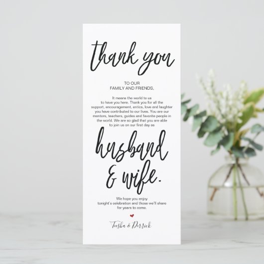 手描きの結婚式は食器セットカードv2感謝していしています プログラム (スタンド正面)