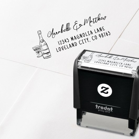 手描きの結婚式リターンアドレス セルフインキングスタンプ