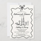 手描きの結婚式リハーサルディナー    招待状 (正面)