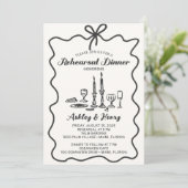 手描きの結婚式リハーサルディナー    招待状 (スタンド正面)