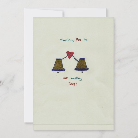 手描きの結婚式招待状カード 招待状 (正面)